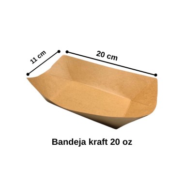 bandeja kraft 20 oz x caja