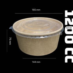 BOWL KRAFT 1200 CC CON TAPA PP X CAJA