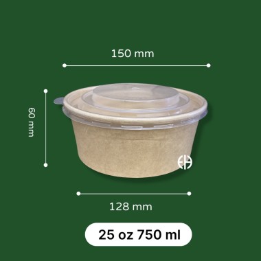 BOWL KRAFT 750 CC CON TAPA PP X CAJA
