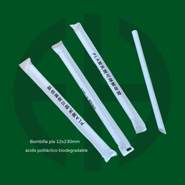 bombilla para bubble tea  12x230mm 100 unids.