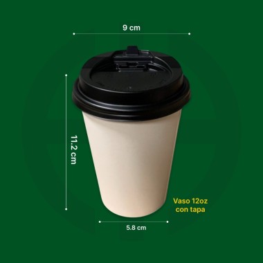VASO KRAFT 12 oz 400 cc con tapa X CAJA