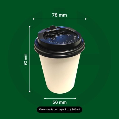 VASO KRAFT 8oz CON TAPA 300 cc X CAJA