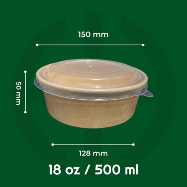 BOWL KRAFT 500CC CON TAPA PP X CAJA