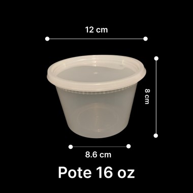 Pote 16 oz con tapa 240 unids