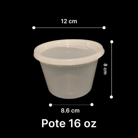 Pote 16 oz con tapa 240 unids