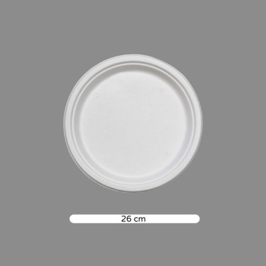 plato biodegradable 26cm  50 unids.