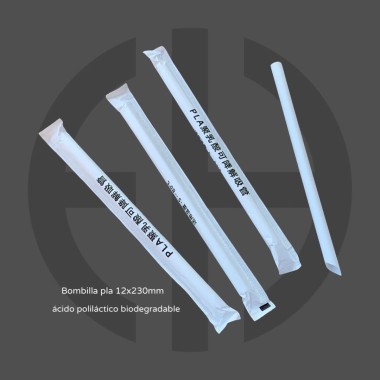 bombilla para bubble tea  12x230mm 100 unids.