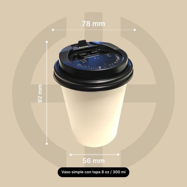 VASO KRAFT 8oz CON TAPA 300 cc  50 unids