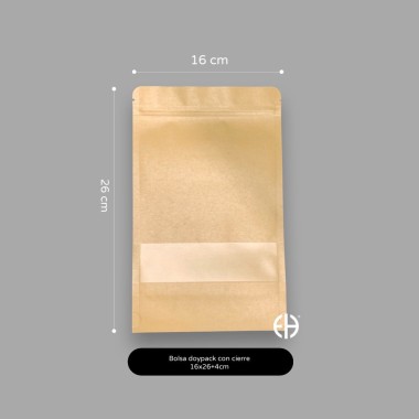 bolsa kraft doypack  16x26+4cm 50 unids