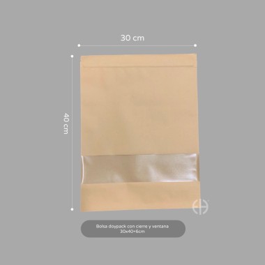 bolsa kraft doypack  30x40+6cm 50 unids