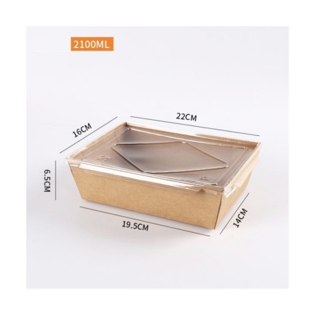ENVASE KRAFT 2100 CC CON TAPA X CAJA