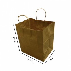 BOLSA KRAFT CON MANILLA 28X25X18CM 500 unids.