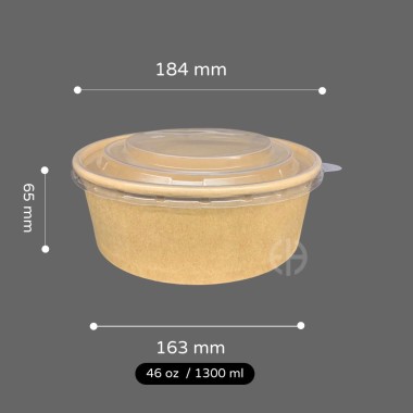 BOWL KRAFT 1300 CC CON TAPA PP 300 unids