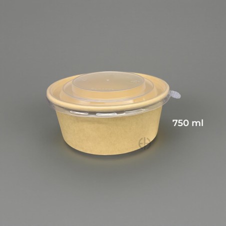 bowl kraft con tapa pp 750 ml 50 unidades