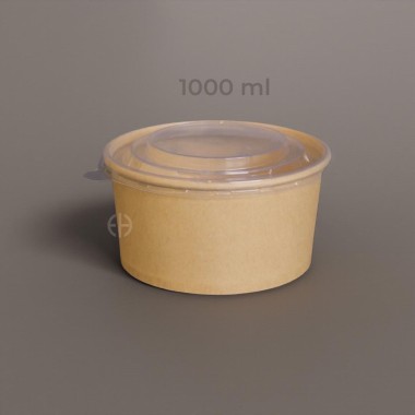 BOWL KRAFT 1000 ml CON TAPA PP 300 unids.