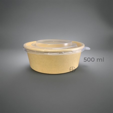 BOWL KRAFT 500 ml CON TAPA PP 300 unids