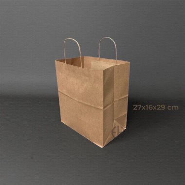 BOLSA KRAFT CON MANILLA 27x16x29CM 300 UNIDADES