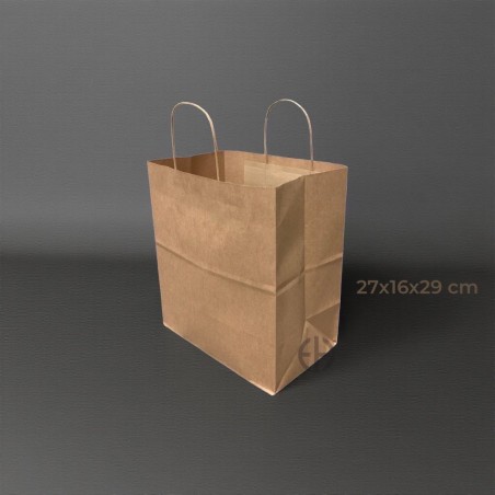 BOLSA KRAFT CON MANILLA 27x16x29CM 300 UNIDADES