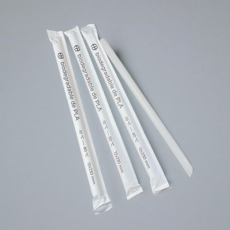 Bombilla pla biodegradable  12x230mm 100 unids